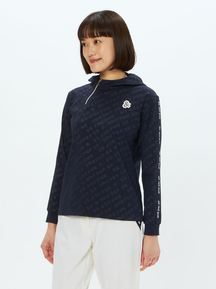 and per se(アンパスィ) ｜スイングドライエンボス長袖フーディーシャツ（レディース）