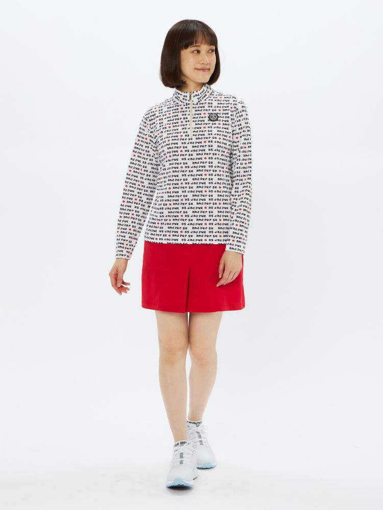 and per se(アンパスィ) ｜ソルケアドットプリンテッド長袖ハーフジップシャツ（レディース）