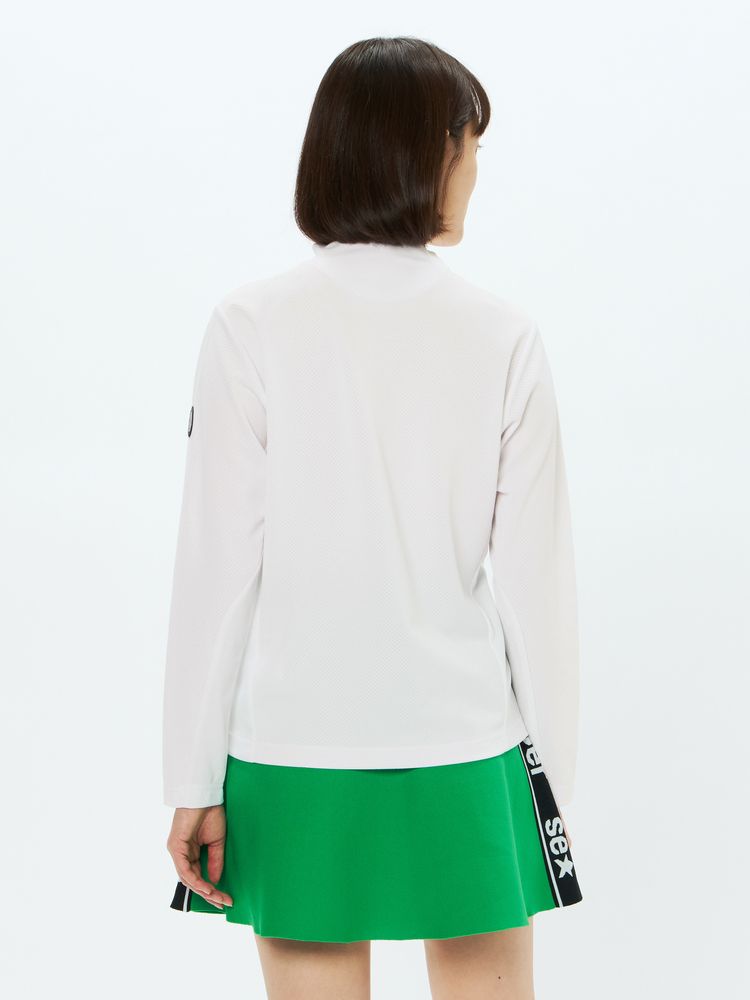 and per se(アンパスィ) ｜ストレッチディンプル長袖モックネックシャツ（レディース）