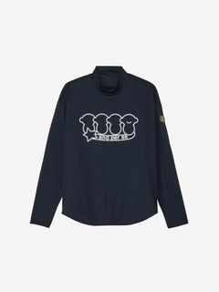 and per se アンパスィ　モックネック　長袖シャツ　黒　M メンズ　ロゴ and per se アンパスィ 長袖 モックネックシャツ セルヒート
