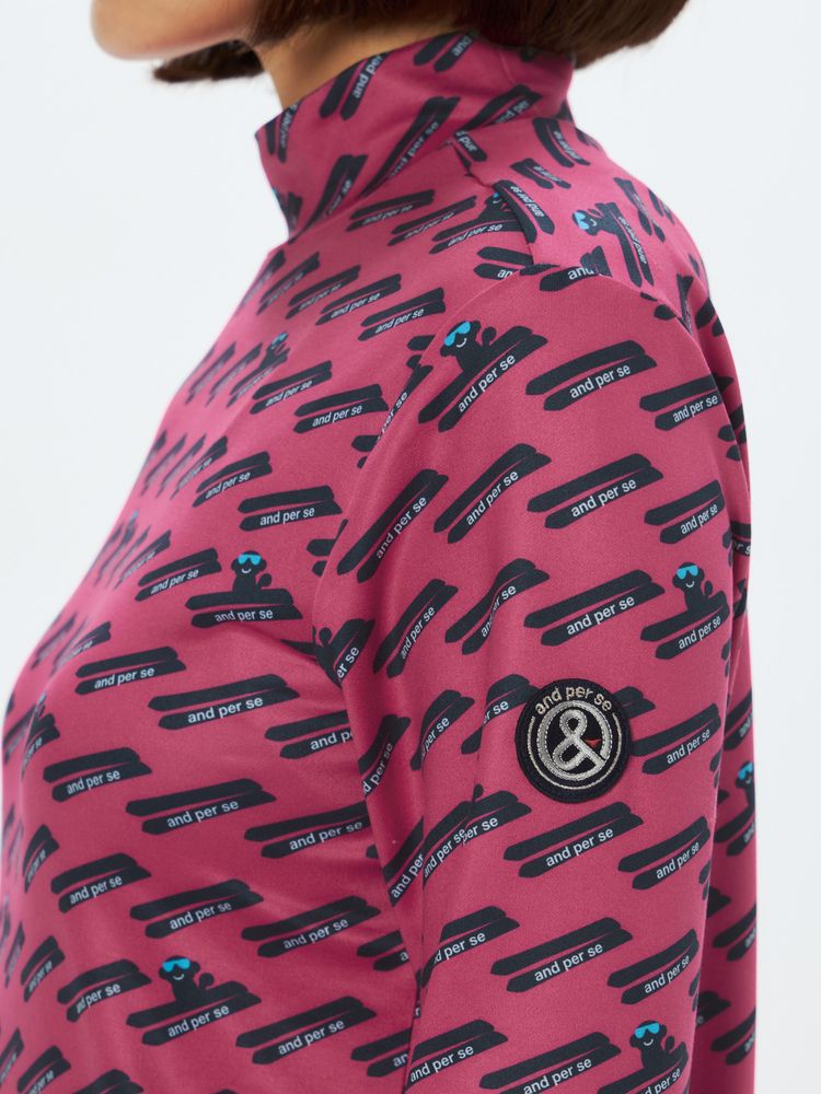 アンパスィ モックネック ピンク サイズL AND PER SE アンパスィ