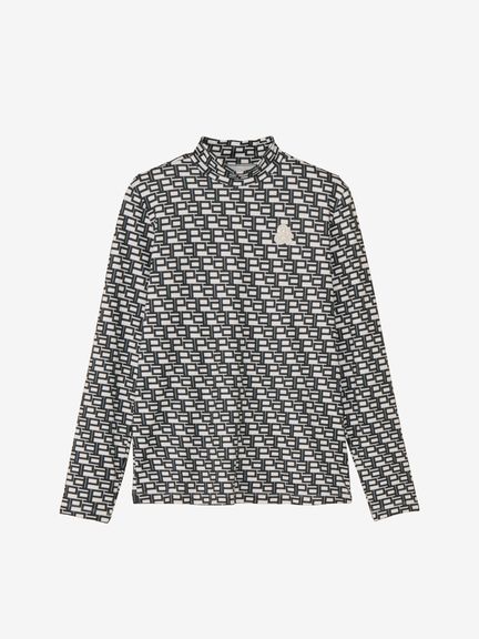 公式】フラッフィープリンテッドモックネック長袖シャツ