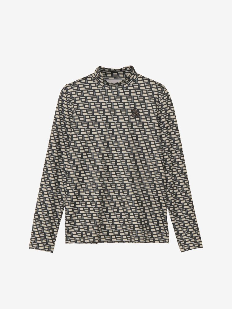 and per se(アンパスィ) ｜フラッフィープリンテッドモックネック長袖シャツ（レディース）