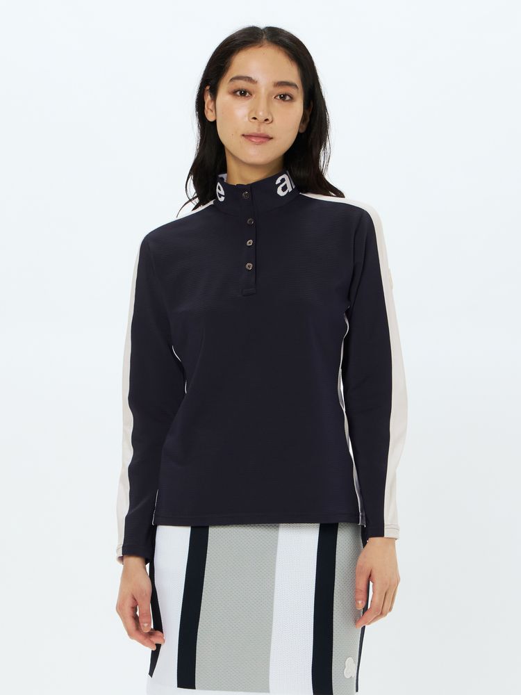 and per se(アンパスィ) ｜4WAYリップル長袖ボタンアップシャツ（レディース）