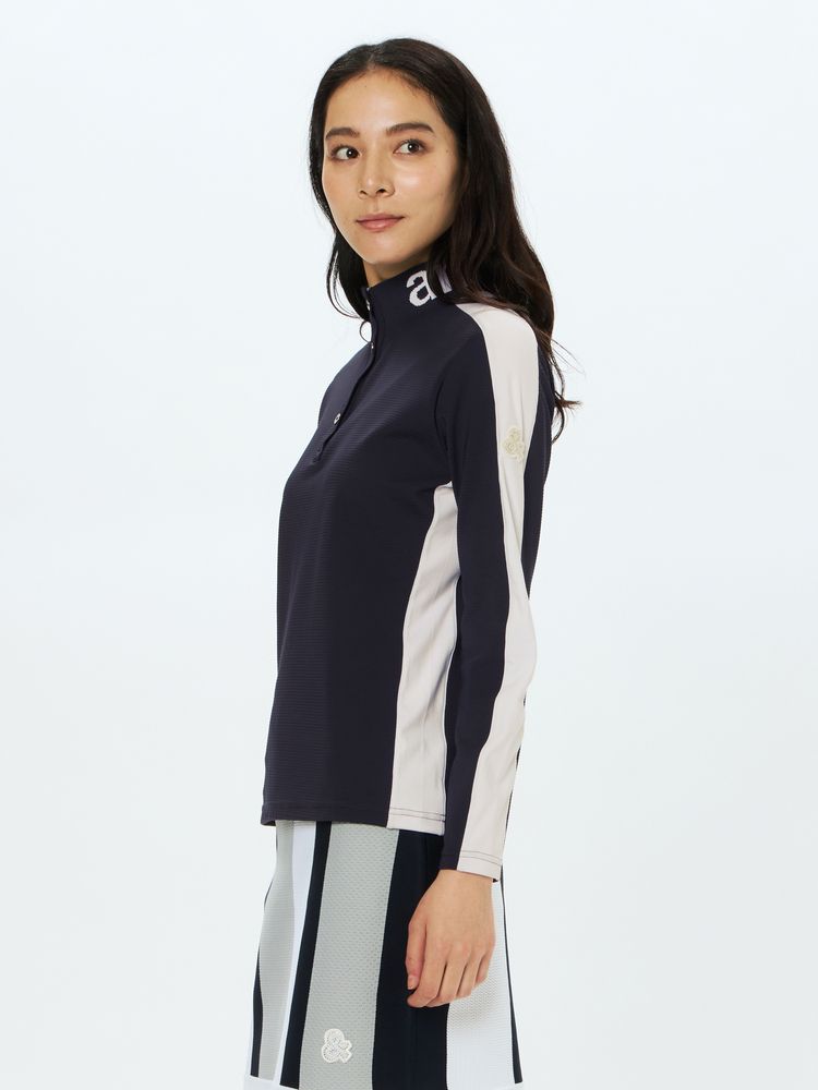 and per se(アンパスィ) ｜4WAYリップル長袖ボタンアップシャツ（レディース）