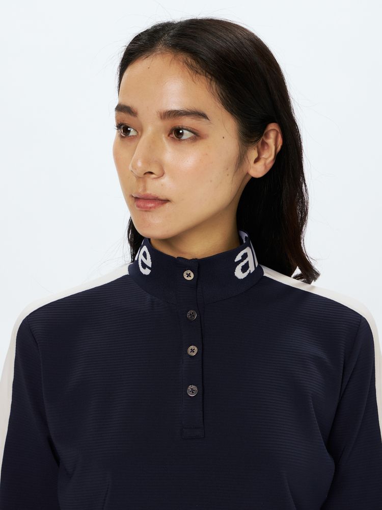 and per se(アンパスィ) ｜4WAYリップル長袖ボタンアップシャツ（レディース）