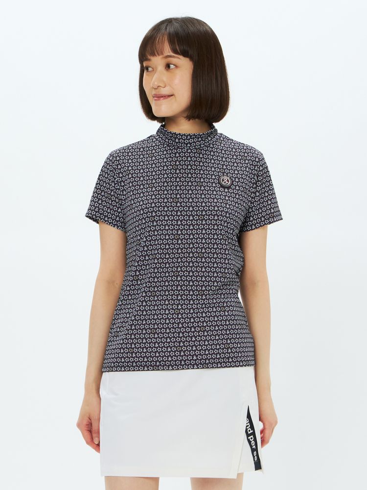 and per se(アンパスィ) ｜ソルケア3Dプリンテッド半袖モックネックシャツ（レディース）