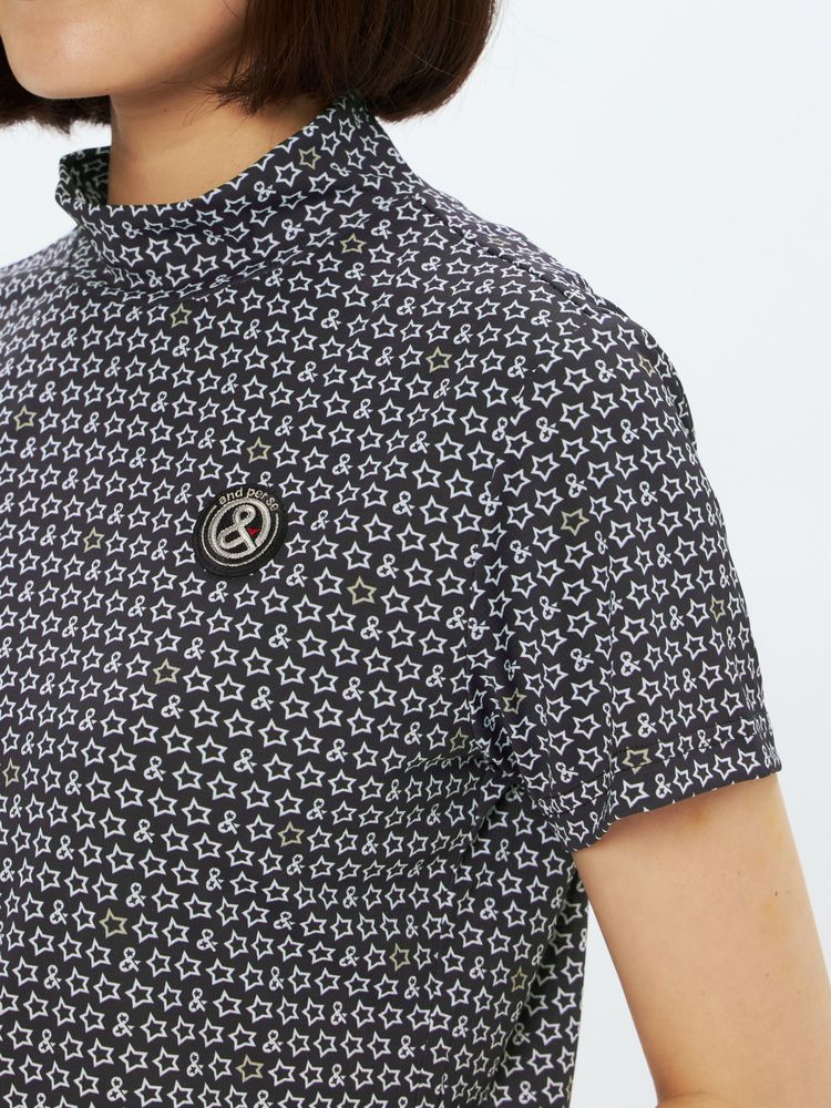 and per se(アンパスィ) ｜ソルケア3Dプリンテッド半袖モックネックシャツ（レディース）