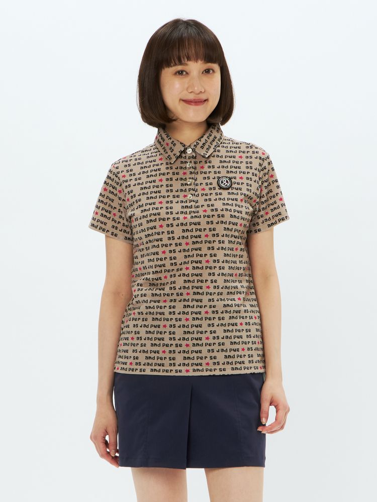 and per se(アンパスィ) ｜ソルケアドットプリンテッド半袖シャツ（レディース）
