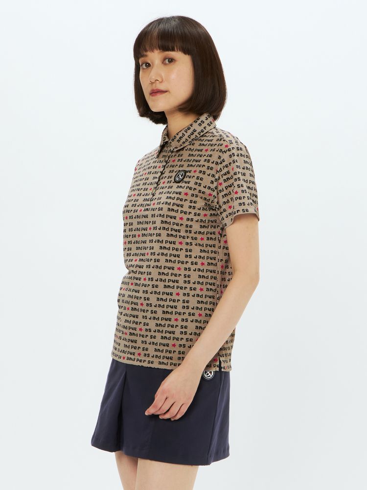 and per se(アンパスィ) ｜ソルケアドットプリンテッド半袖シャツ（レディース）