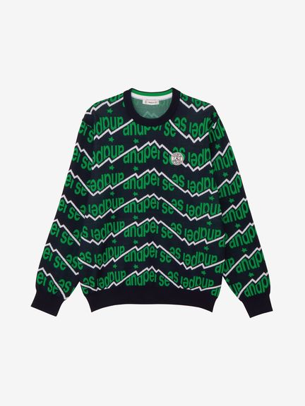 美品　Ｌサイズ アンパスィ and per se クルーネック セーター 公式・限定】クレアニットクルーネックセーター・日本製（メンズ