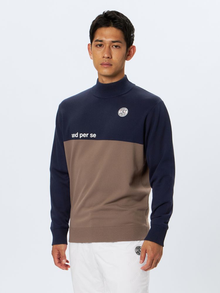 タグ付★and per seアンパスィメンズ ハイネック防風スリーブセーター白L and per se アンパスィ メンズ ハイネック防風スリーブセーター