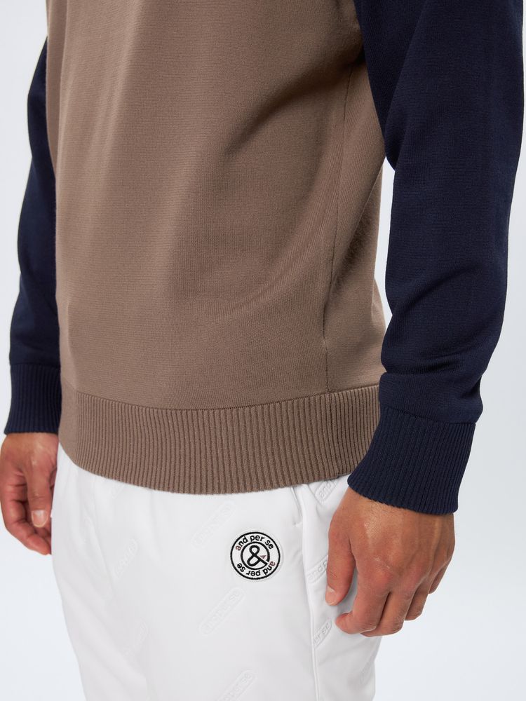 公式】ウインドシャッター袖防風ハイネックセーター（メンズ