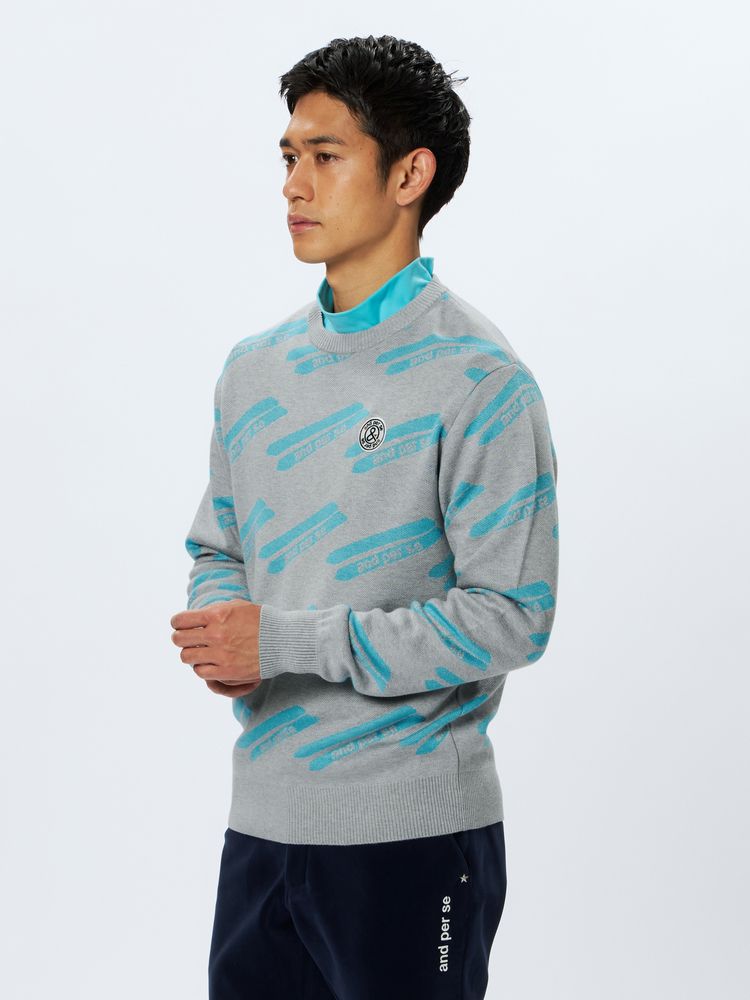 and per se(アンパスィ) ｜クレアニットジャカードセーター・日本製（メンズ）