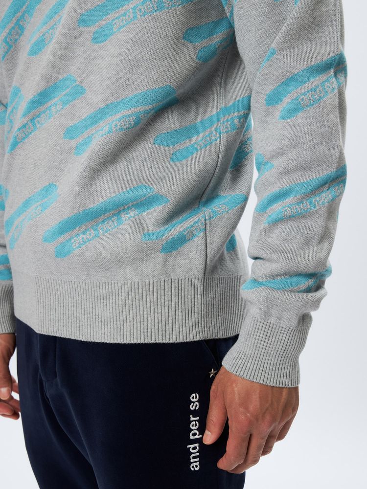 and per se(アンパスィ) ｜クレアニットジャカードセーター・日本製（メンズ）