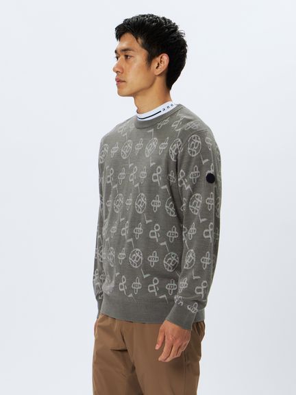 公式・アウトレット】ラムールジャカードニットセーター（メンズ