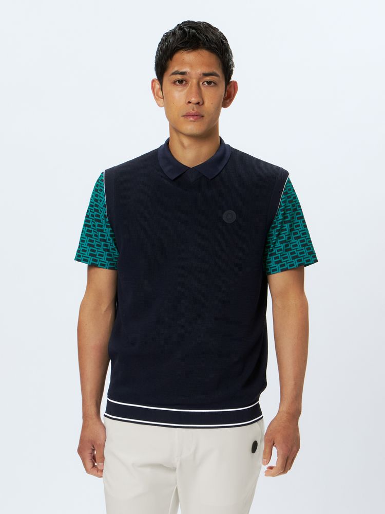 and per se(アンパスィ) ｜ワッフル編みニットベスト（メンズ）