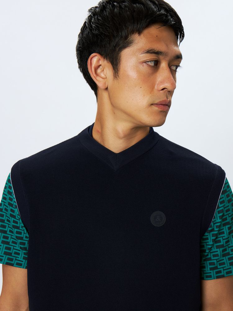 and per se(アンパスィ) ｜ワッフル編みニットベスト（メンズ）