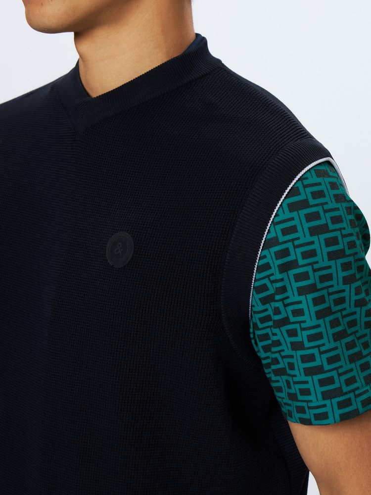 and per se(アンパスィ) ｜ワッフル編みニットベスト（メンズ）