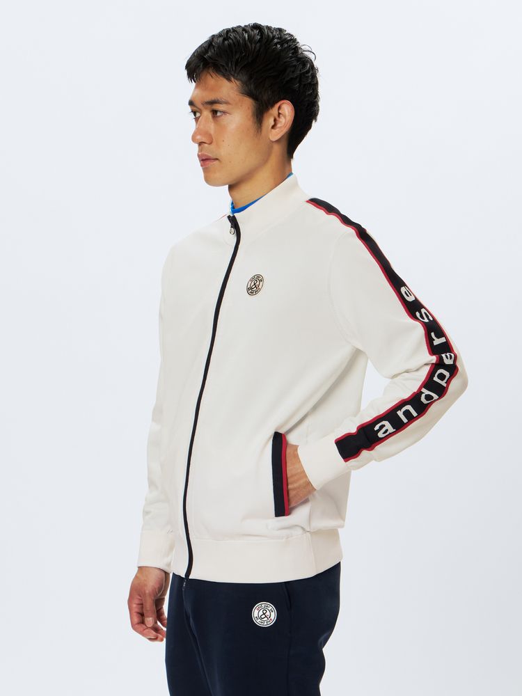 and per se メンズアクティブニット M ホワイト 公式】アクティブニットスタンドカラーブルゾン（メンズ）｜アンパスィ