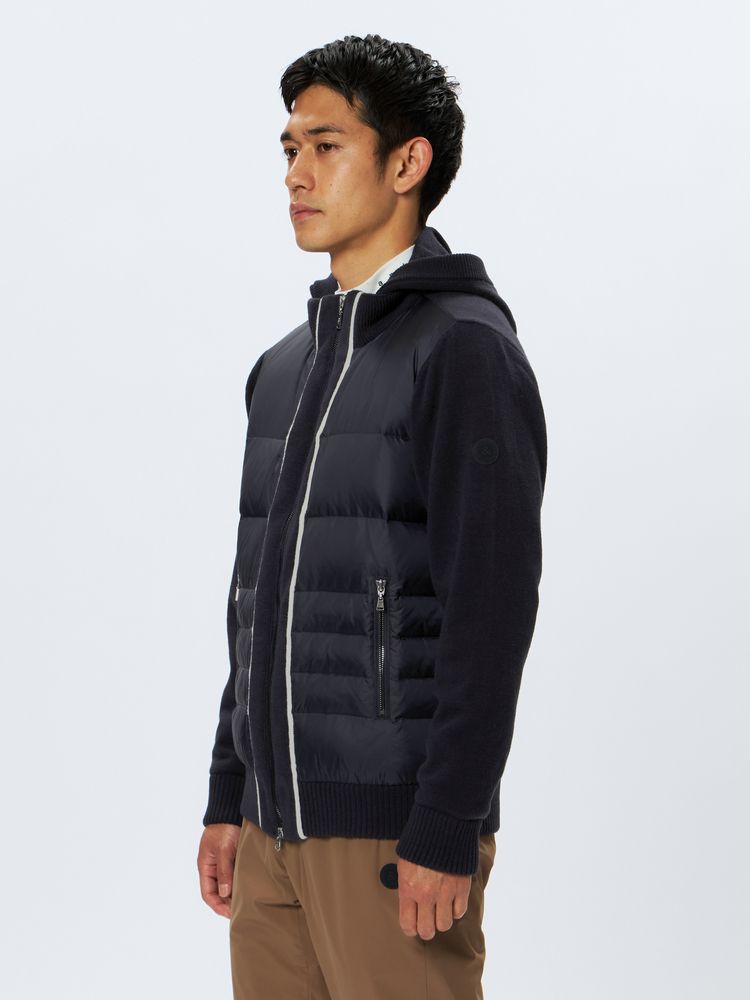 and per se(アンパスィ) ｜ダウン切替ニットフーディーブルゾン（メンズ）