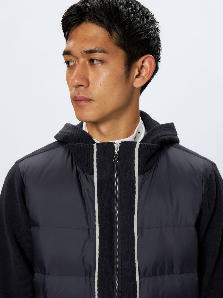 and per se(アンパスィ) ｜ダウン切替ニットフーディーブルゾン（メンズ）