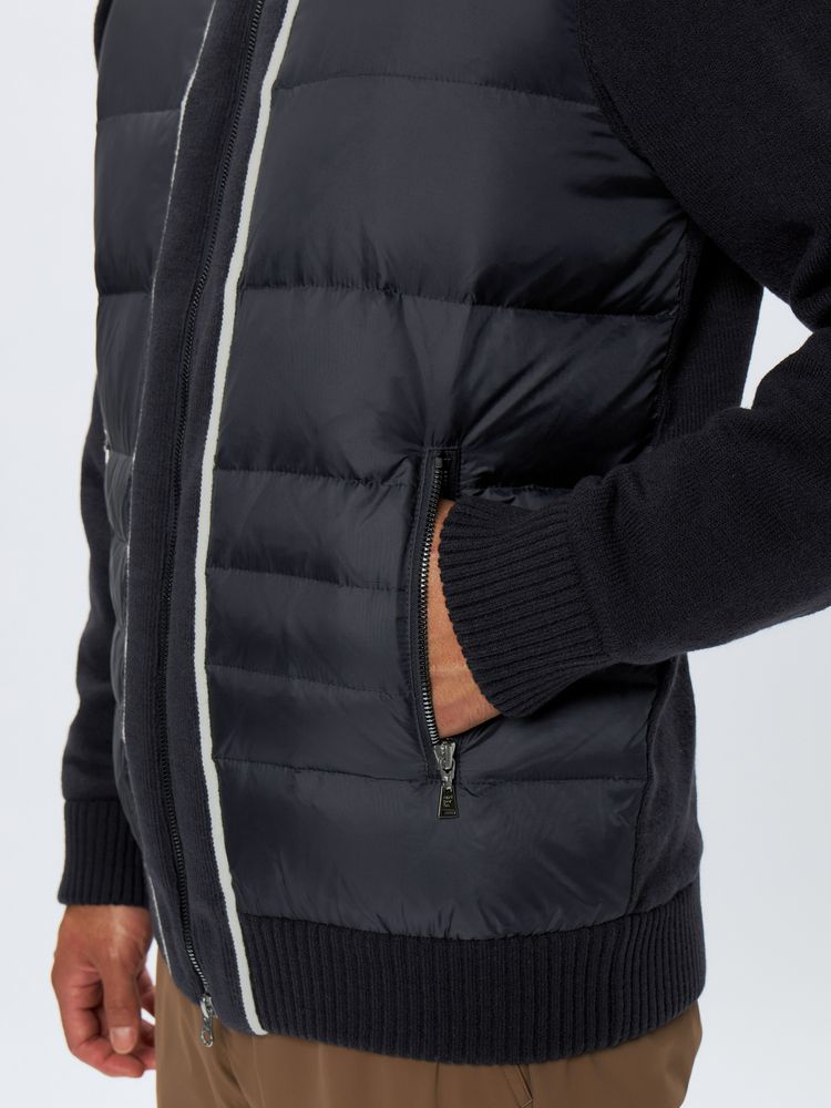 and per se(アンパスィ) ｜ダウン切替ニットフーディーブルゾン（メンズ）