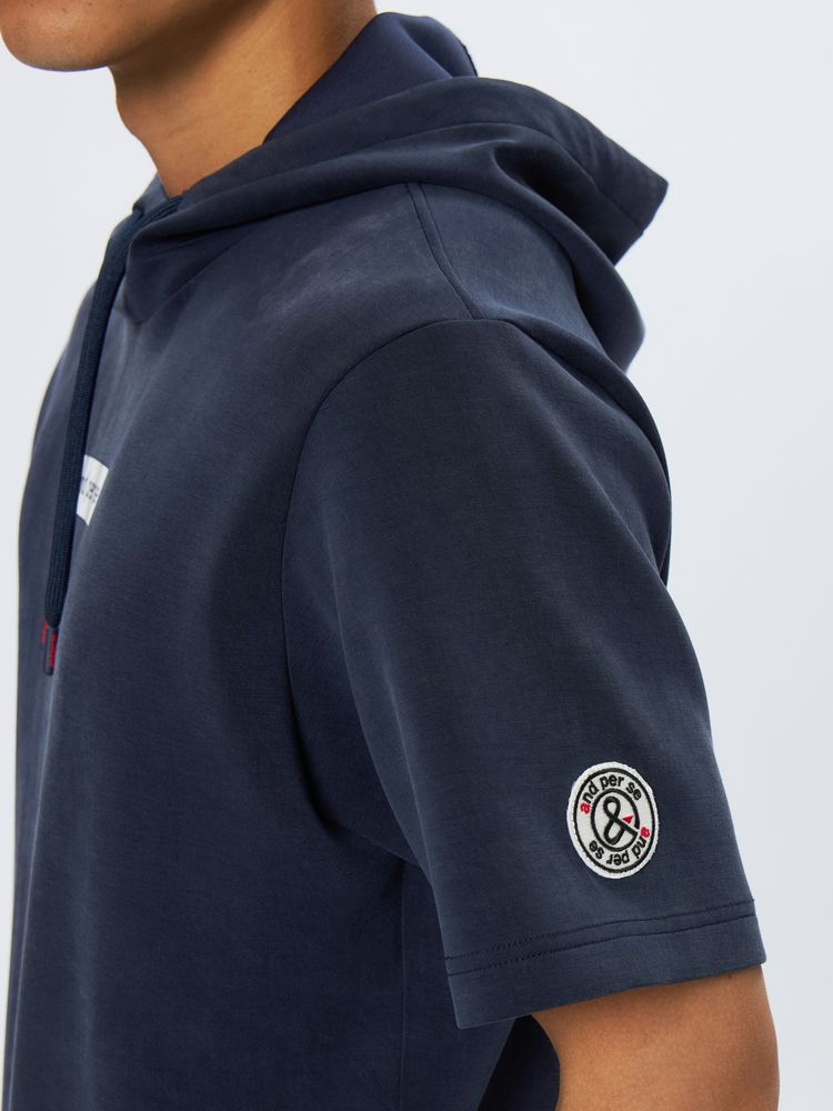 and per se(アンパスィ) ｜ショットスムーザースウェット半袖フーディーシャツ（メンズ）