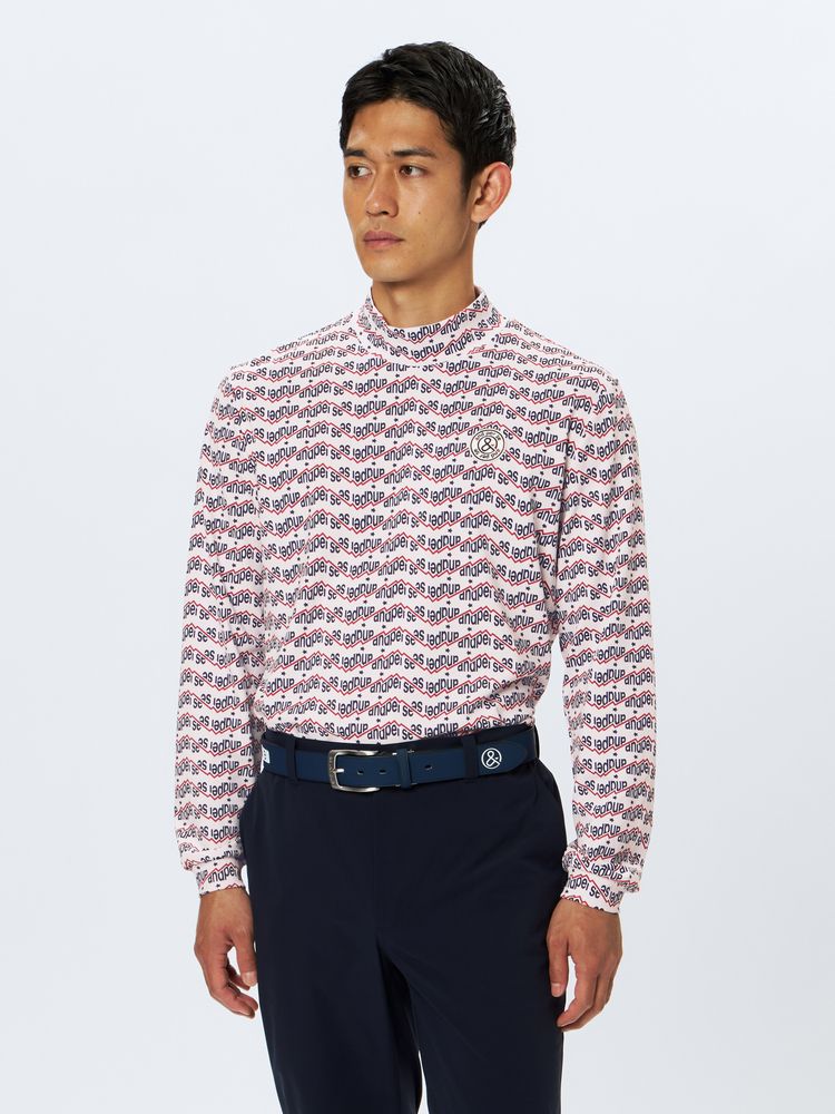 and per se(アンパスィ) ｜ショットスムーザープリント長袖モックネックシャツ（メンズ）