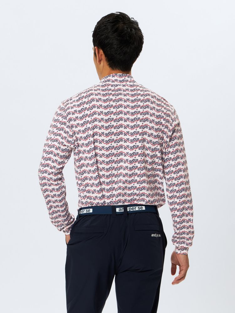 and per se(アンパスィ) ｜ショットスムーザープリント長袖モックネックシャツ（メンズ）