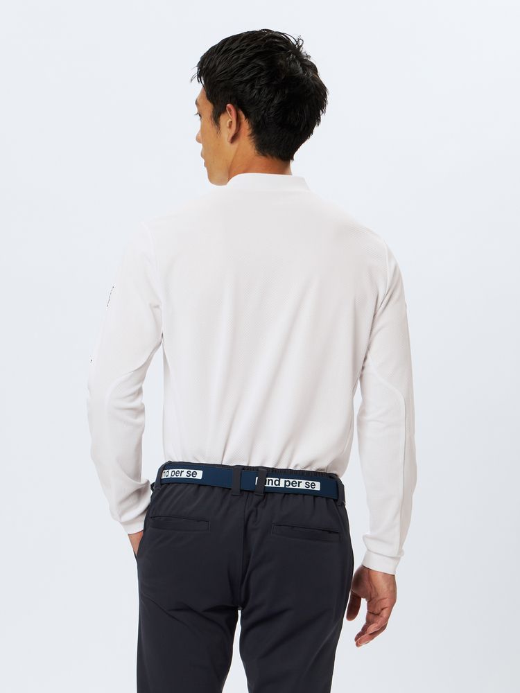and per se(アンパスィ) ｜ストレッチディンプル長袖モックネックシャツ（メンズ）