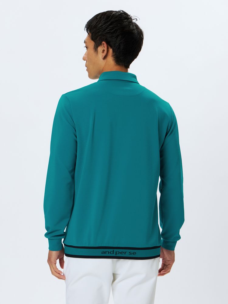 and per se(アンパスィ) ｜4WAYリップル長袖ラインリブ使いシャツ（メンズ）