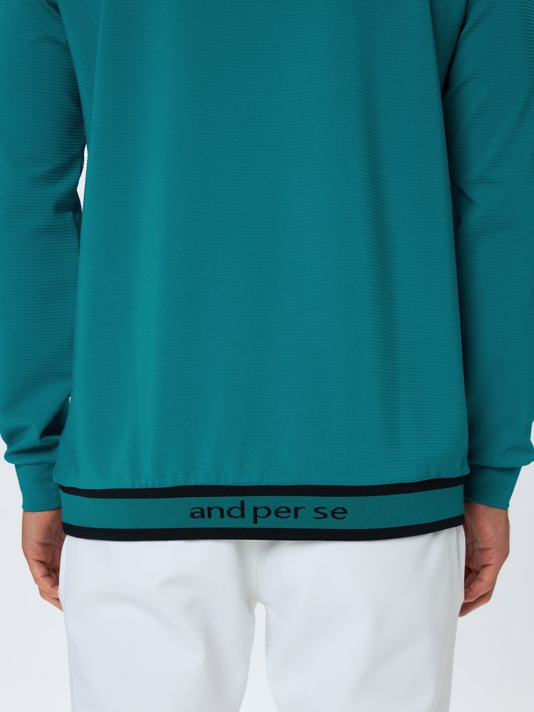 and per se(アンパスィ) ｜4WAYリップル長袖ラインリブ使いシャツ（メンズ）