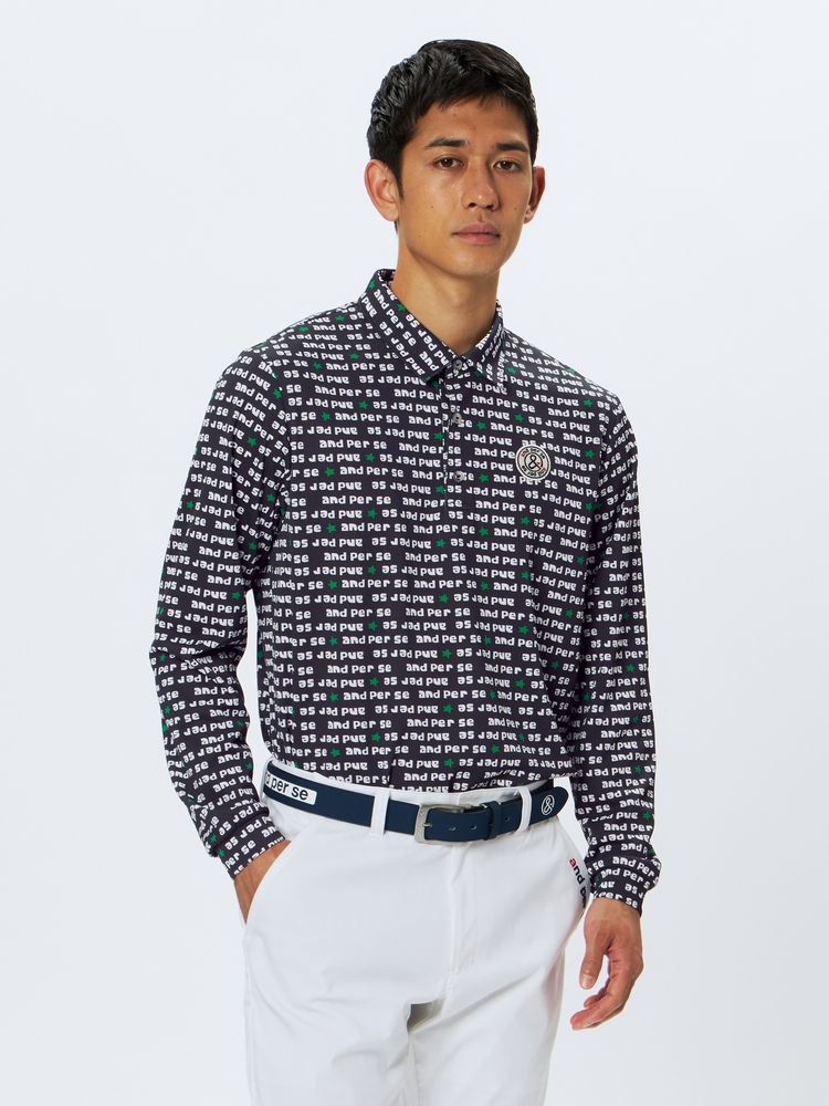 and per se(アンパスィ) ｜ソルケアドットプリンテッド長袖シャツ（メンズ）