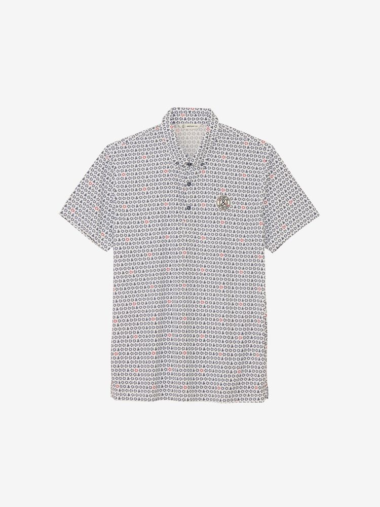 and per se(アンパスィ) ｜ソルケア3Dプリンテッドボタンダウン半袖シャツ（メンズ）
