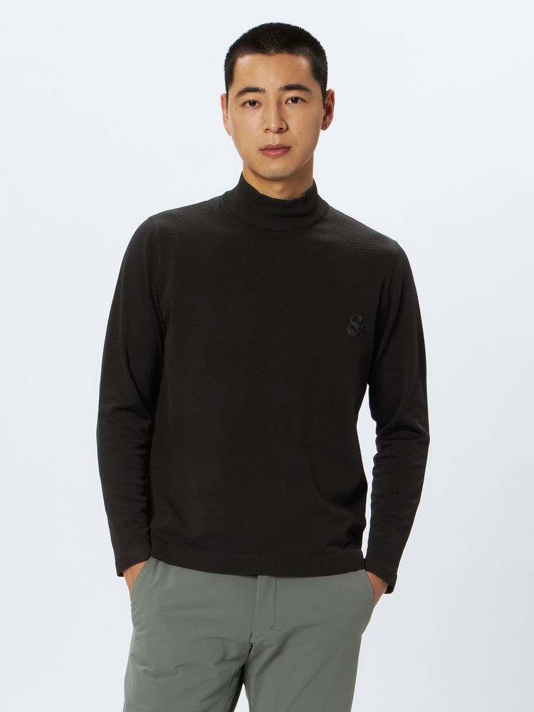 and per se(アンパスィ) ｜＆GOLF フレキシブライトニット 長袖モックネックシャツ（メンズ）