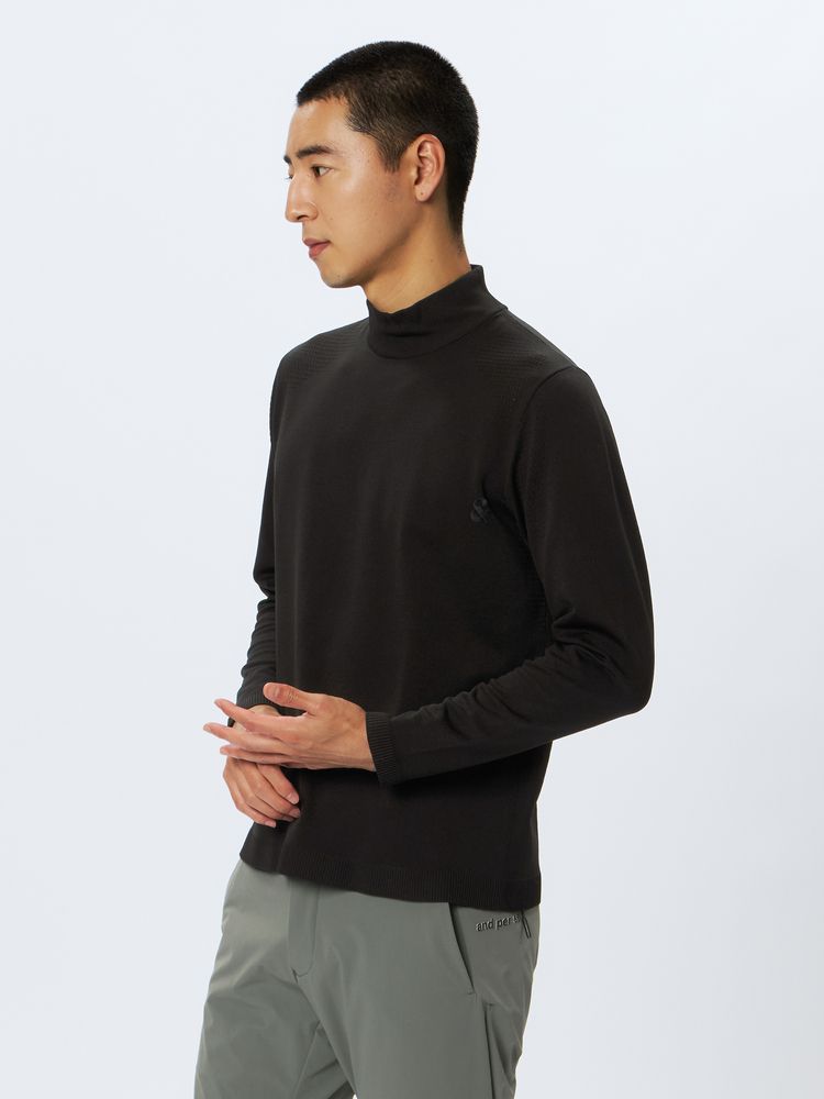 and per se(アンパスィ) ｜＆GOLF フレキシブライトニット 長袖モックネックシャツ（メンズ）