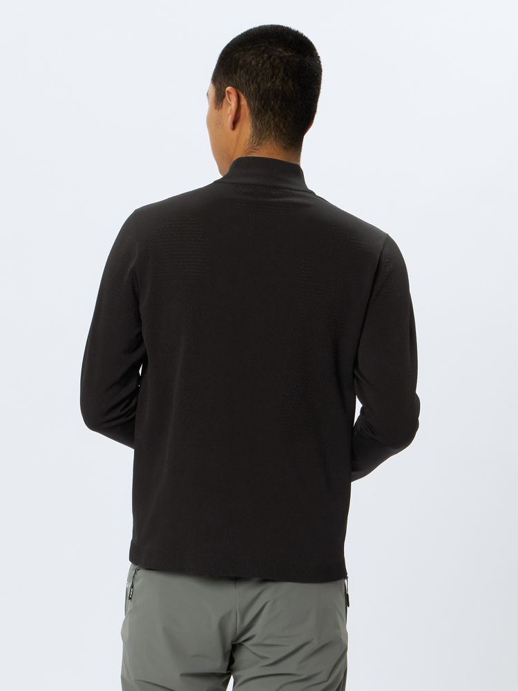 and per se(アンパスィ) ｜＆GOLF フレキシブライトニット 長袖モックネックシャツ（メンズ）