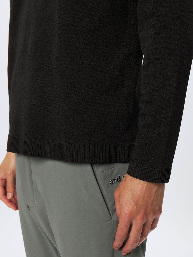 and per se(アンパスィ) ｜＆GOLF フレキシブライトニット 長袖モックネックシャツ（メンズ）