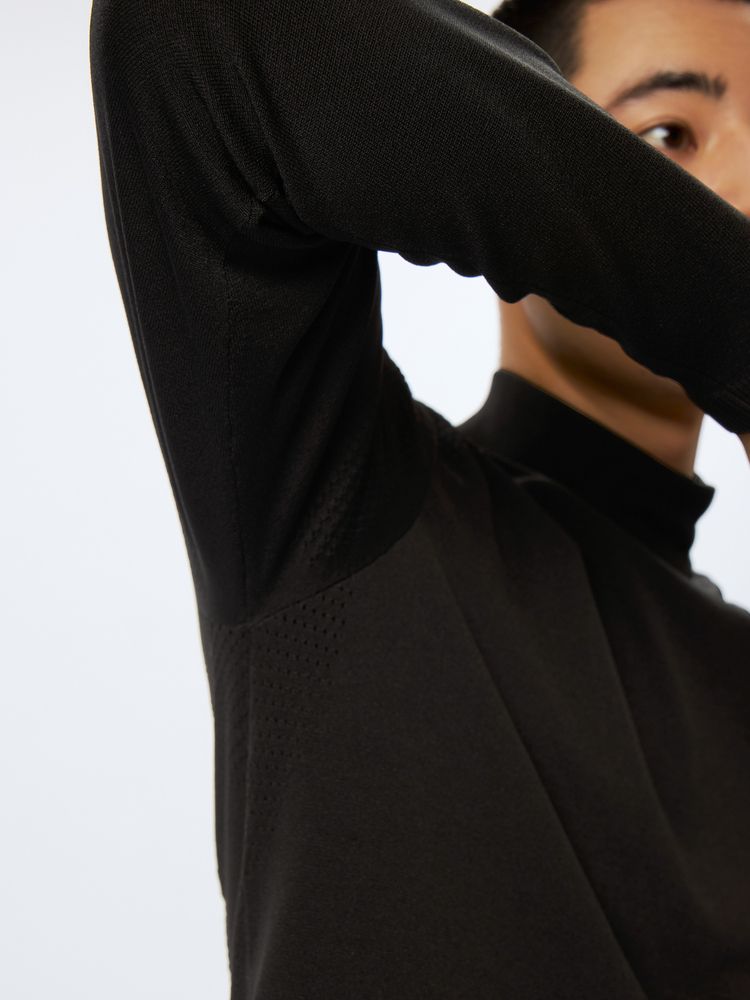 and per se(アンパスィ) ｜＆GOLF フレキシブライトニット 長袖モックネックシャツ（メンズ）