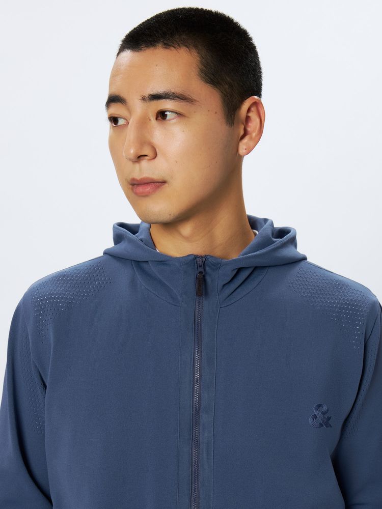 and per se(アンパスィ) ｜＆GOLF フレキシブライトニット フルジップフーディー（メンズ）