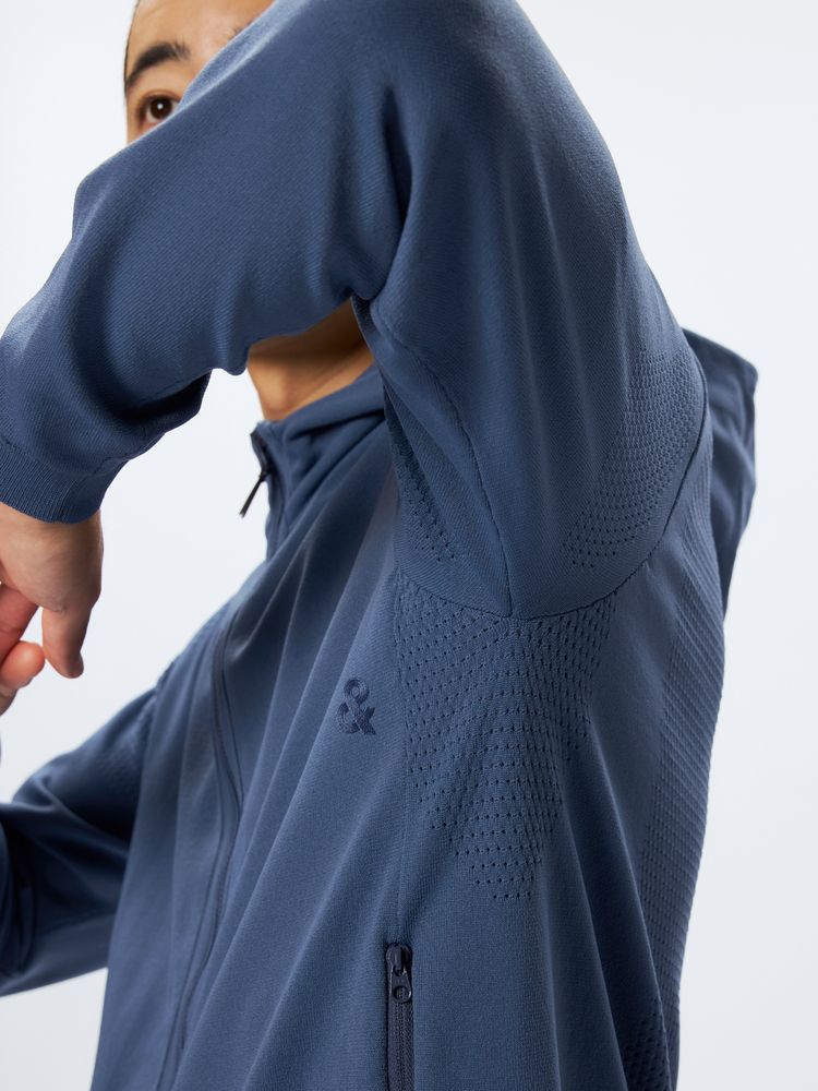 and per se(アンパスィ) ｜＆GOLF フレキシブライトニット フルジップフーディー（メンズ）