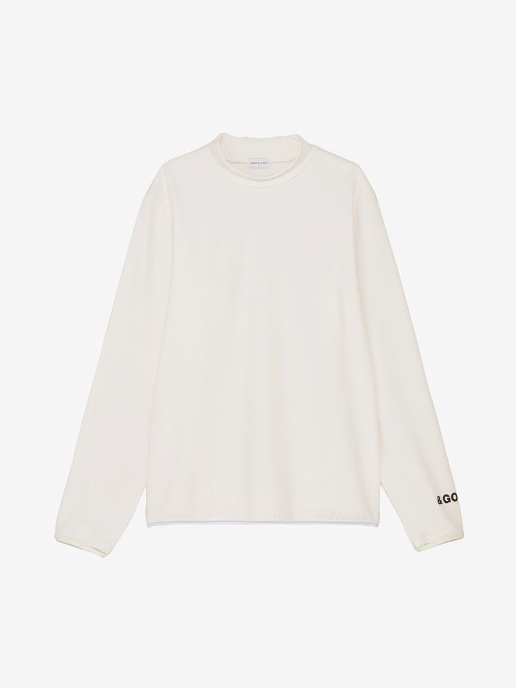 新品 アンパスィand per se メンズ モックネックシャツ ホワイト M and per se アンパスィ 長袖 モックネックシャツ メンズ ゴルフ