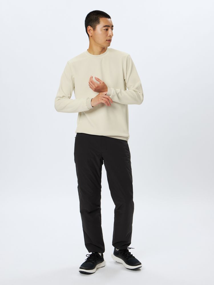 新品 アンパスィand per se メンズ モックネックシャツ ホワイト M and per se アンパスィ 長袖 モックネックシャツ メンズ ゴルフ