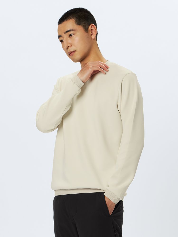 新品 アンパスィand per se メンズ モックネックシャツ ホワイト M and per se アンパスィ モックネックシャツ 長袖 メンズ ゴルフ