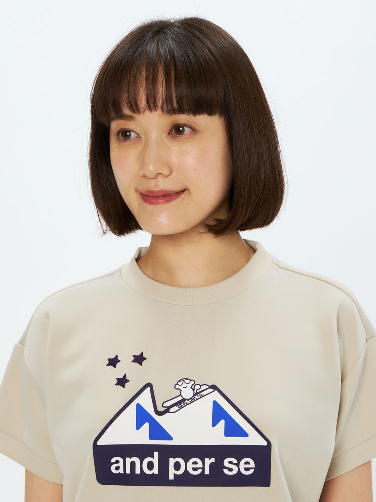 and per se(アンパスィ) ｜ショットスムーザースウェット 半袖プルオーバー（レディース）