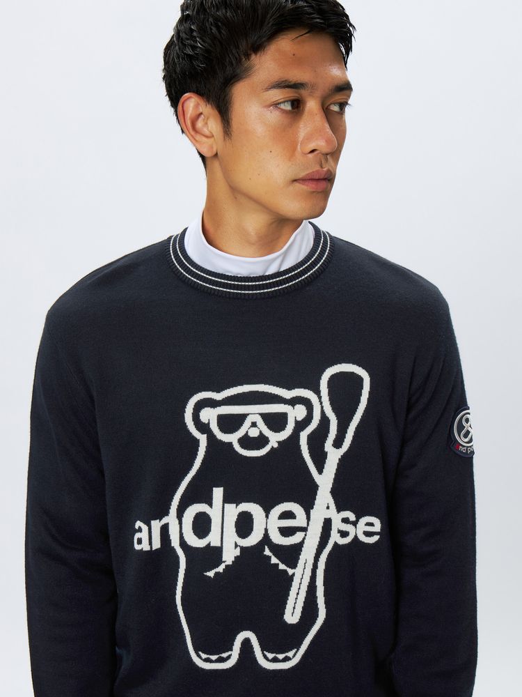 美品　Ｌサイズ アンパスィ and per se クルーネック セーター 公式・限定】クレアニットクルーネックセーター・日本製（メンズ