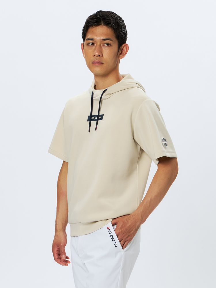 and per se(アンパスィ) ｜ショットスムーザースウェット半袖フーディーシャツ（メンズ）