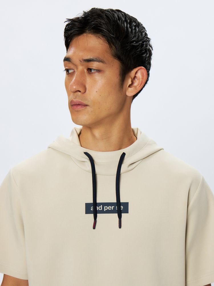 and per se(アンパスィ) ｜ショットスムーザースウェット半袖フーディーシャツ（メンズ）