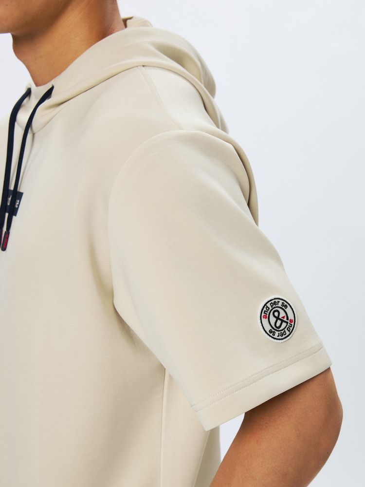 and per se(アンパスィ) ｜ショットスムーザースウェット半袖フーディーシャツ（メンズ）